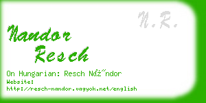 nandor resch business card